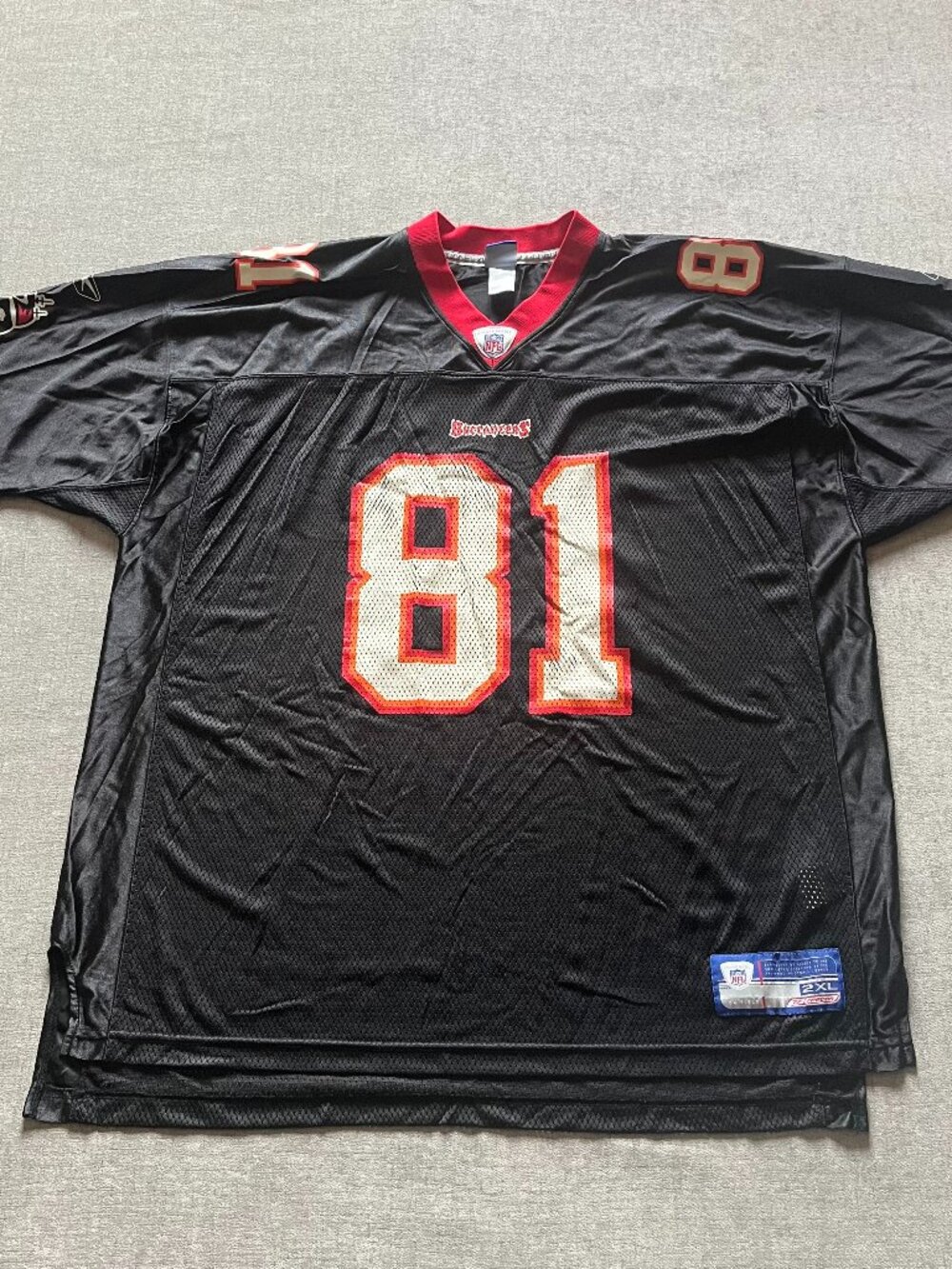 Vintage Tim Brown Tampa Bay Buccaneers Reebok Jersey Adult 2XL Black NFL XXL